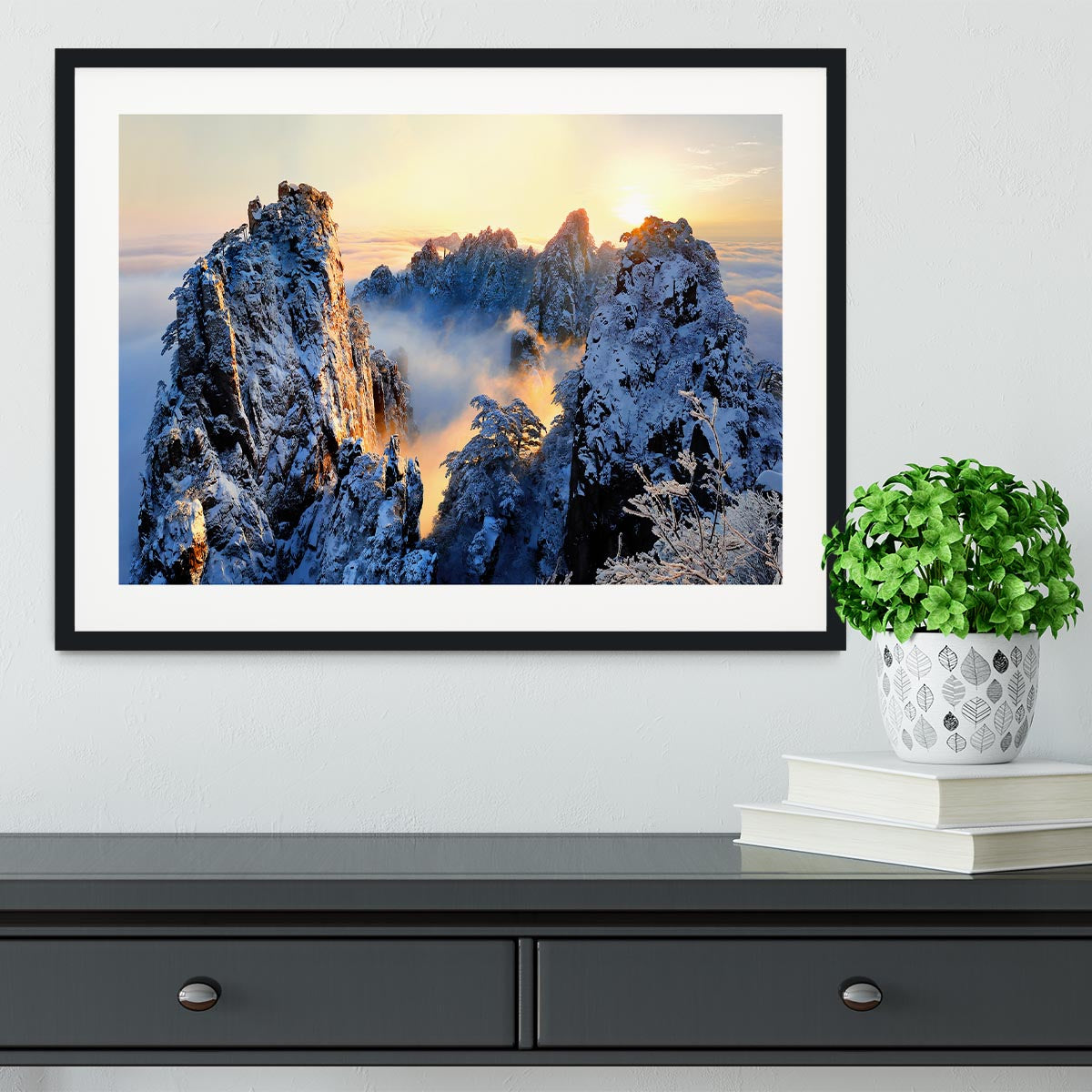 Sunrise At Mt Huang Shan Framed Print - Canvas Art Rocks - 1