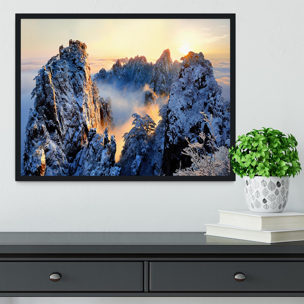 Sunrise At Mt Huang Shan Framed Print - Canvas Art Rocks - 2