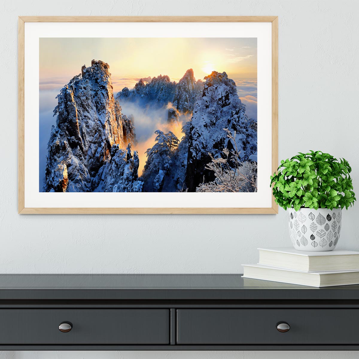 Sunrise At Mt Huang Shan Framed Print - Canvas Art Rocks - 3