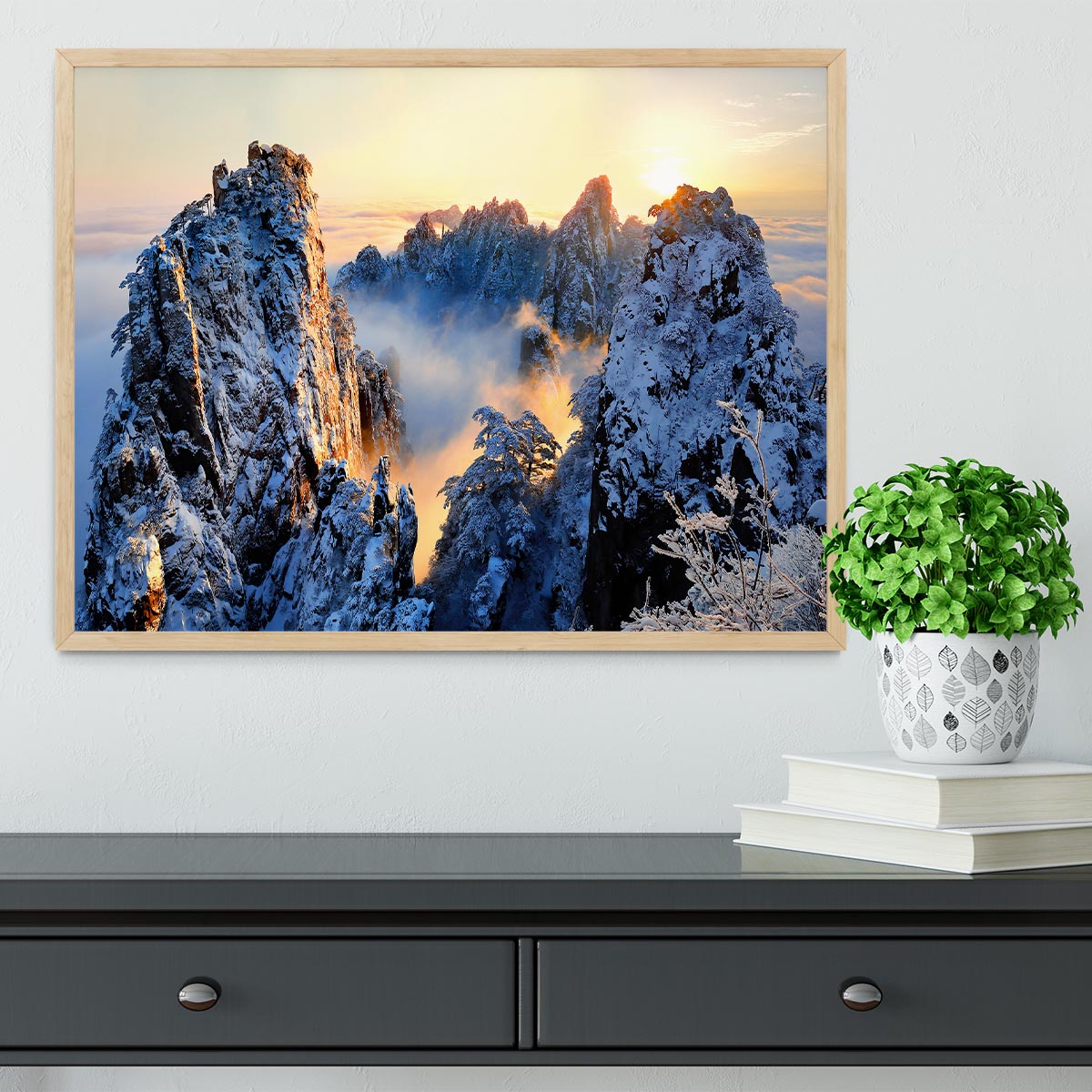 Sunrise At Mt Huang Shan Framed Print - Canvas Art Rocks - 4