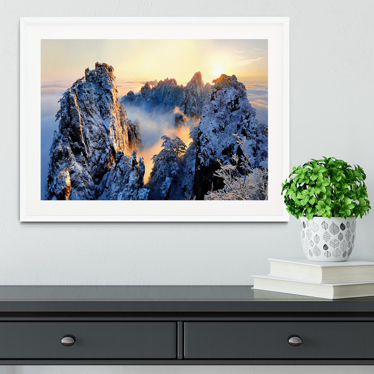 Sunrise At Mt Huang Shan Framed Print - Canvas Art Rocks - 5