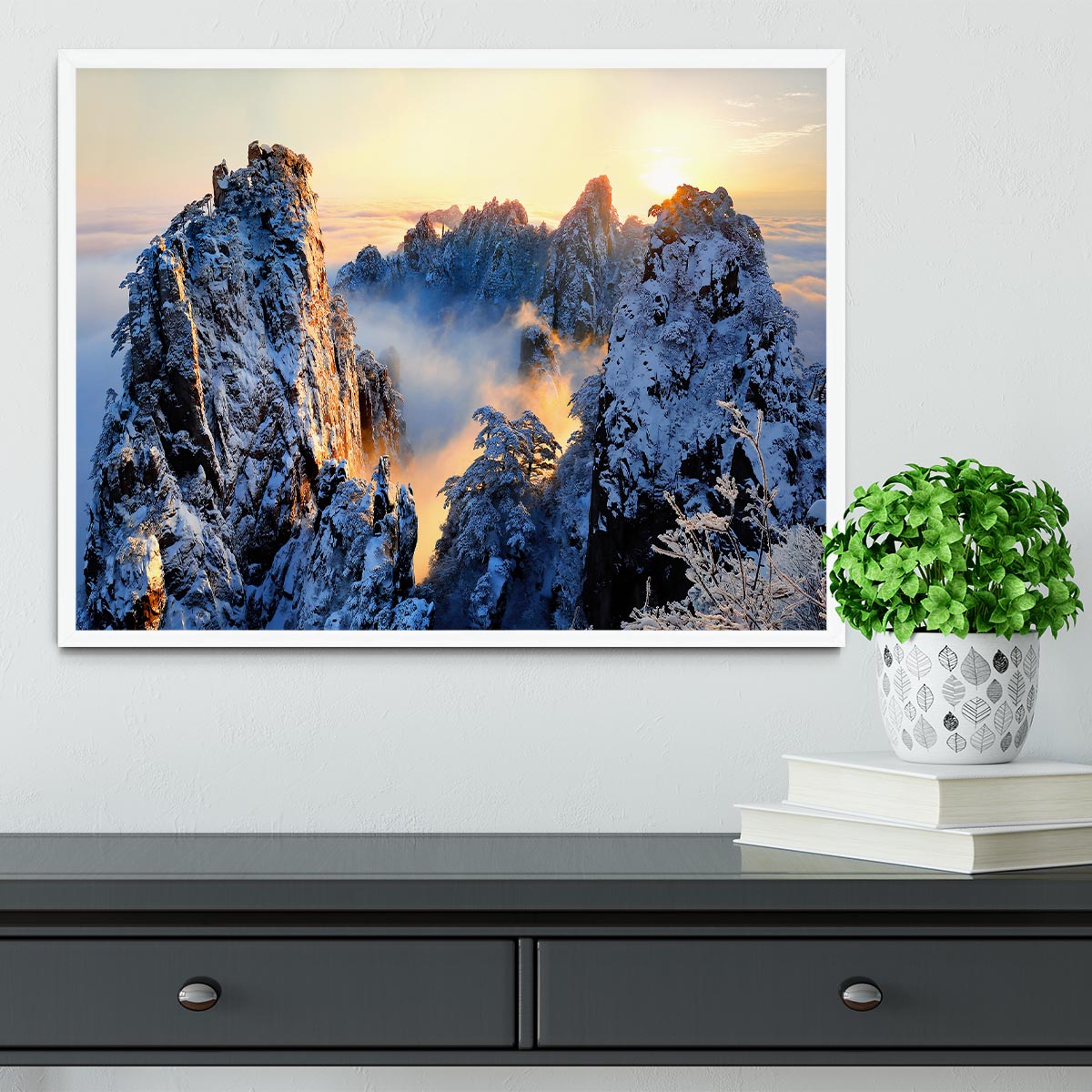 Sunrise At Mt Huang Shan Framed Print - Canvas Art Rocks -6