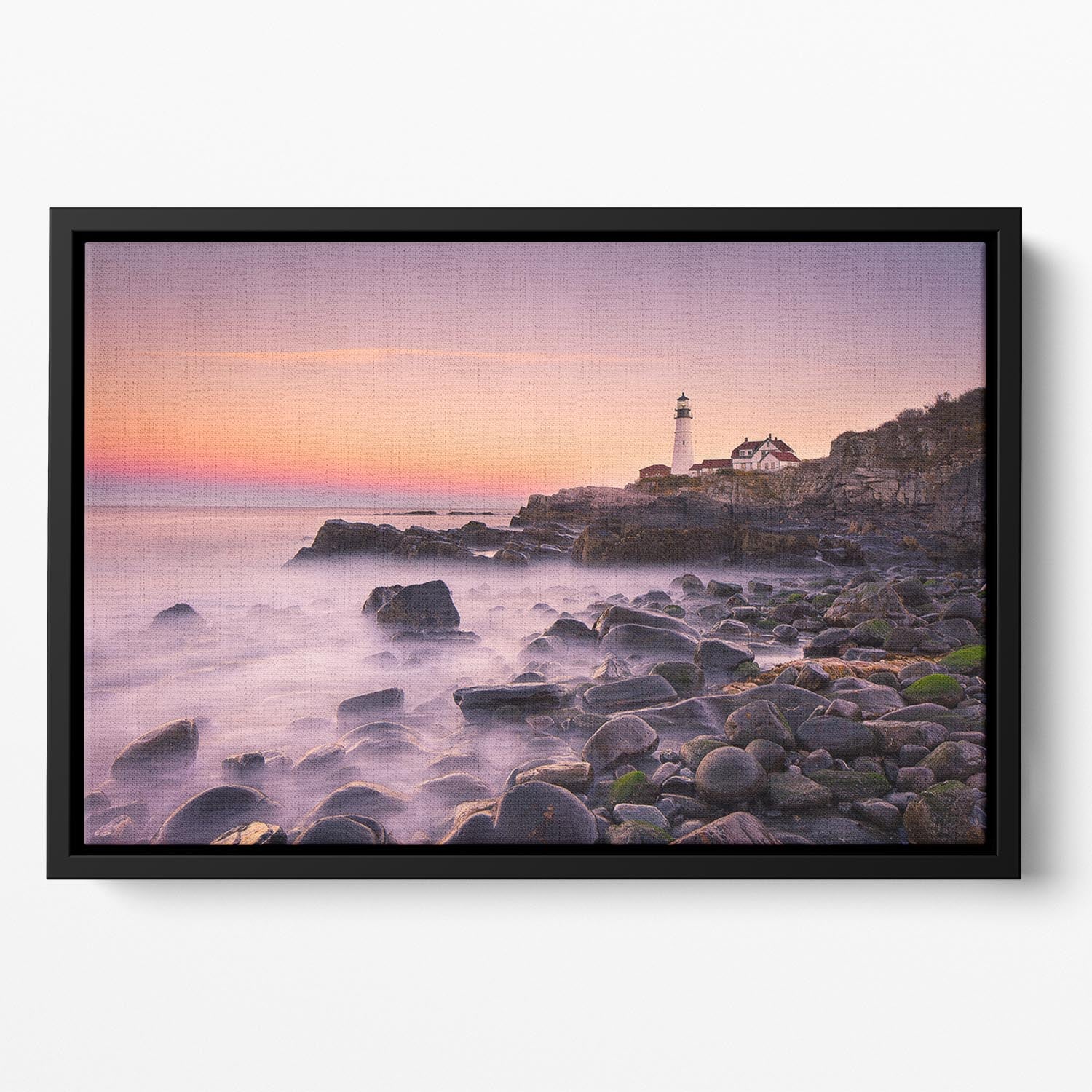 Portland Headlight Floating Framed Canvas - Canvas Art Rocks - 2