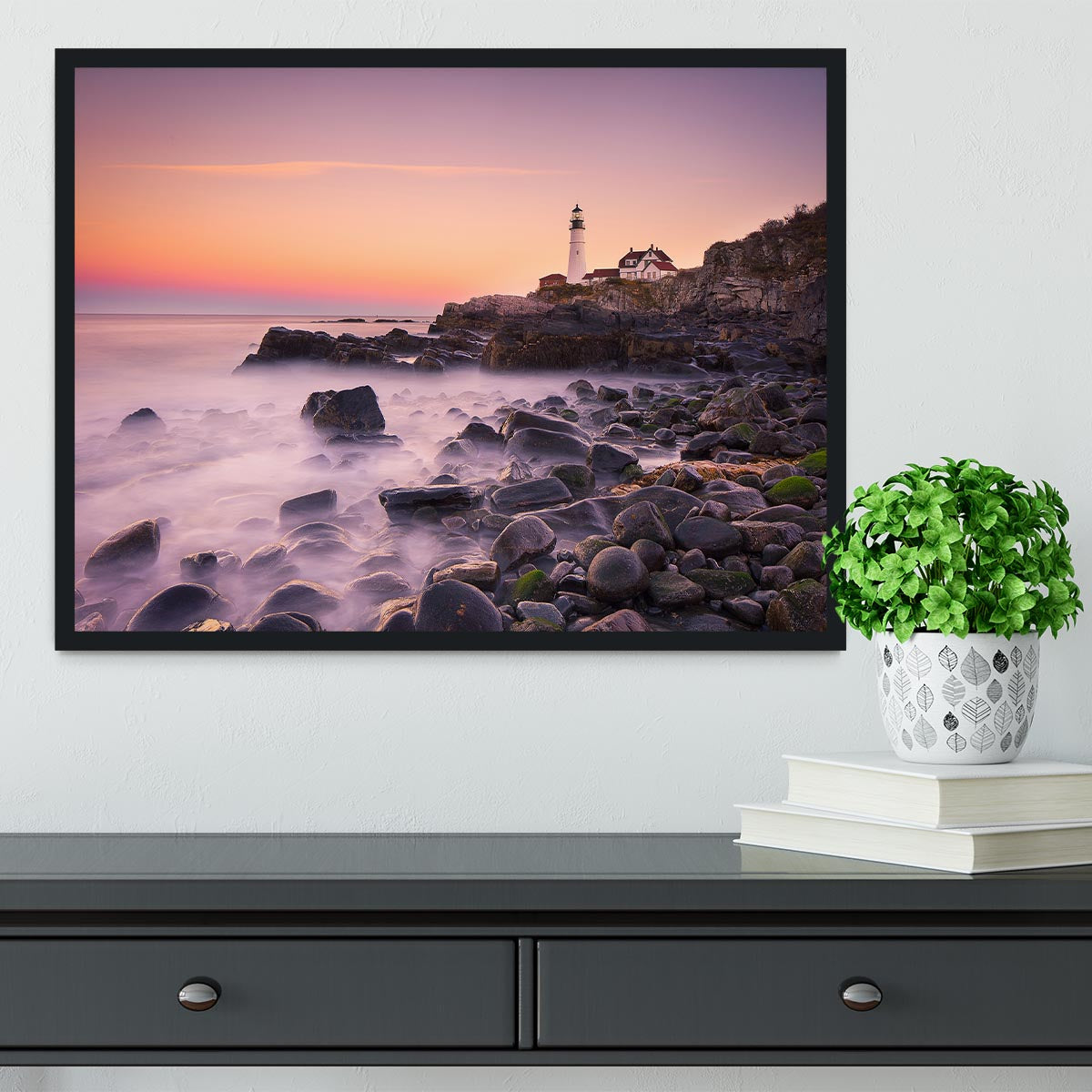 Portland Headlight Framed Print - Canvas Art Rocks - 2