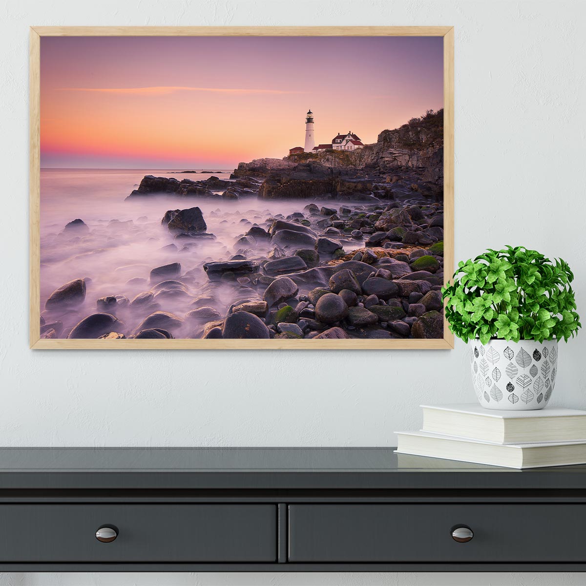 Portland Headlight Framed Print - Canvas Art Rocks - 4