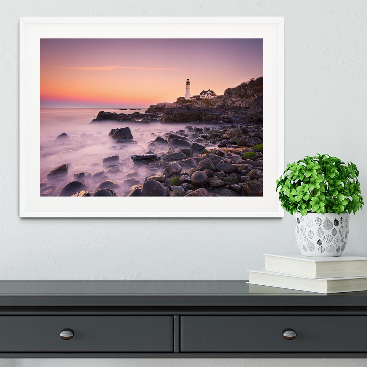 Portland Headlight Framed Print - Canvas Art Rocks - 5