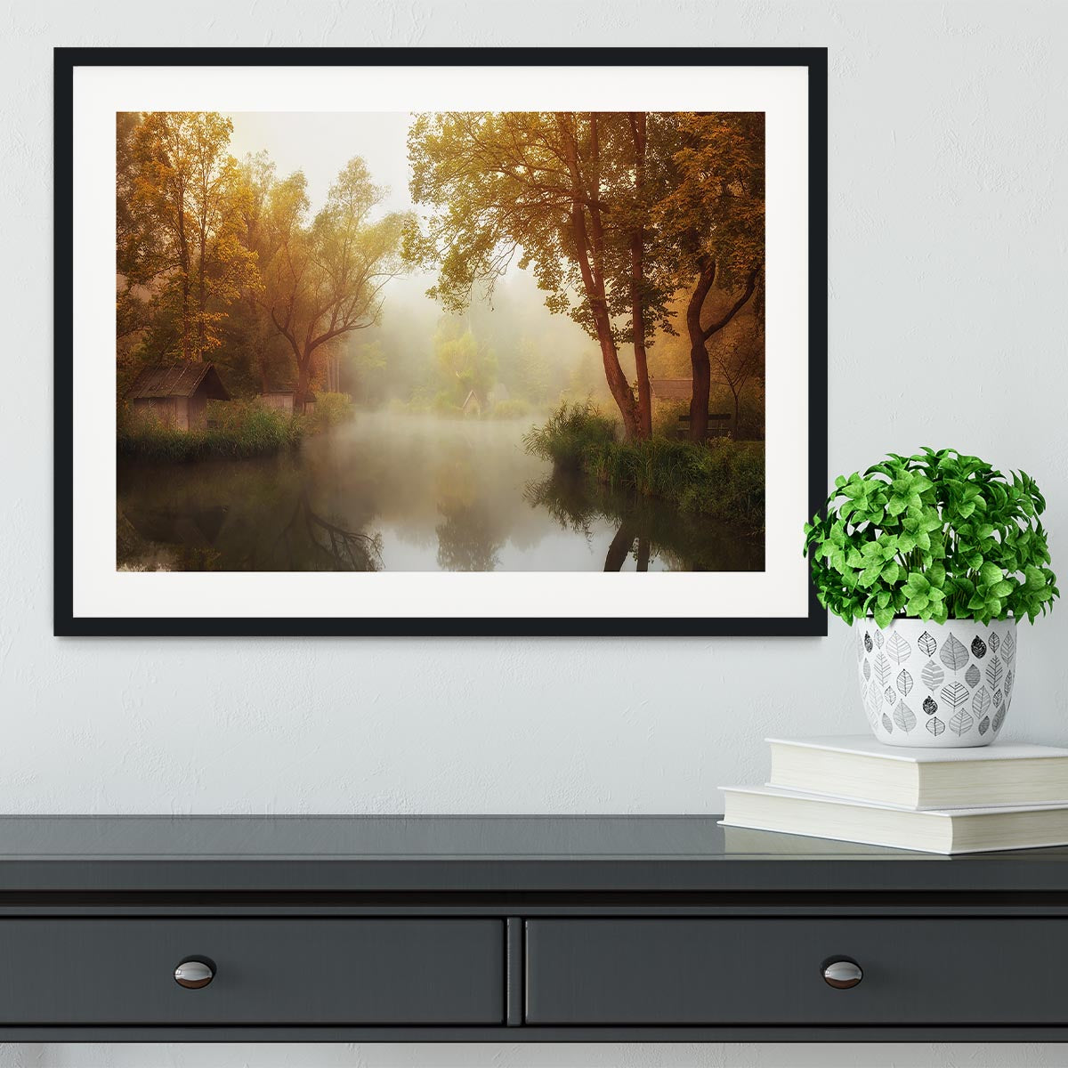 Foggy Autumn Framed Print - Canvas Art Rocks - 1