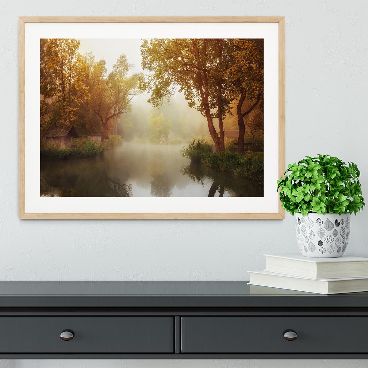 Foggy Autumn Framed Print - Canvas Art Rocks - 3