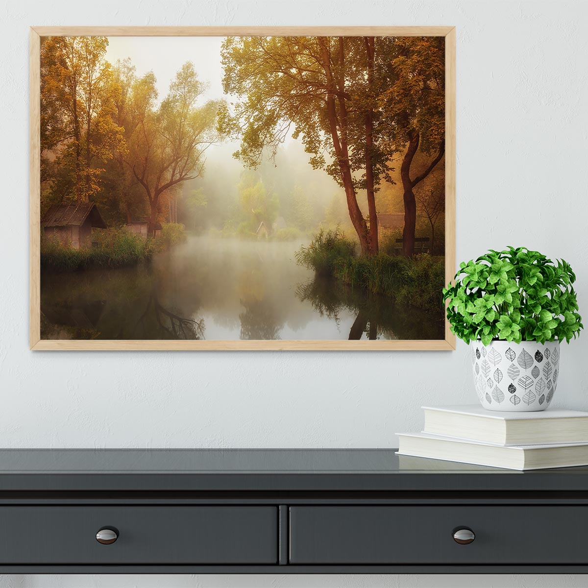 Foggy Autumn Framed Print - Canvas Art Rocks - 4