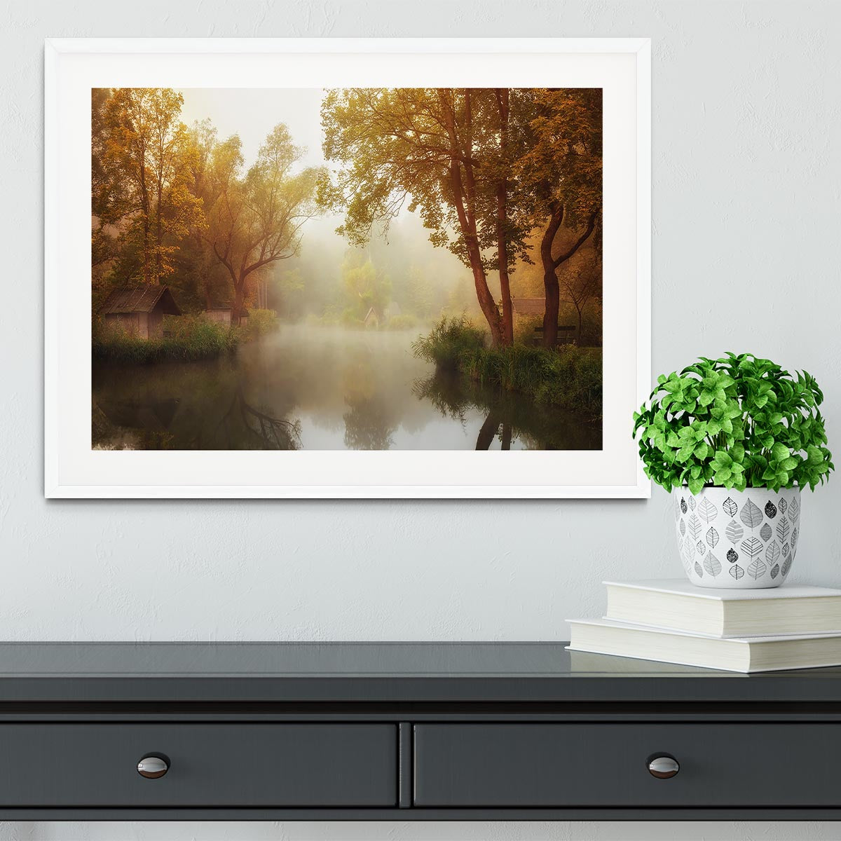 Foggy Autumn Framed Print - Canvas Art Rocks - 5