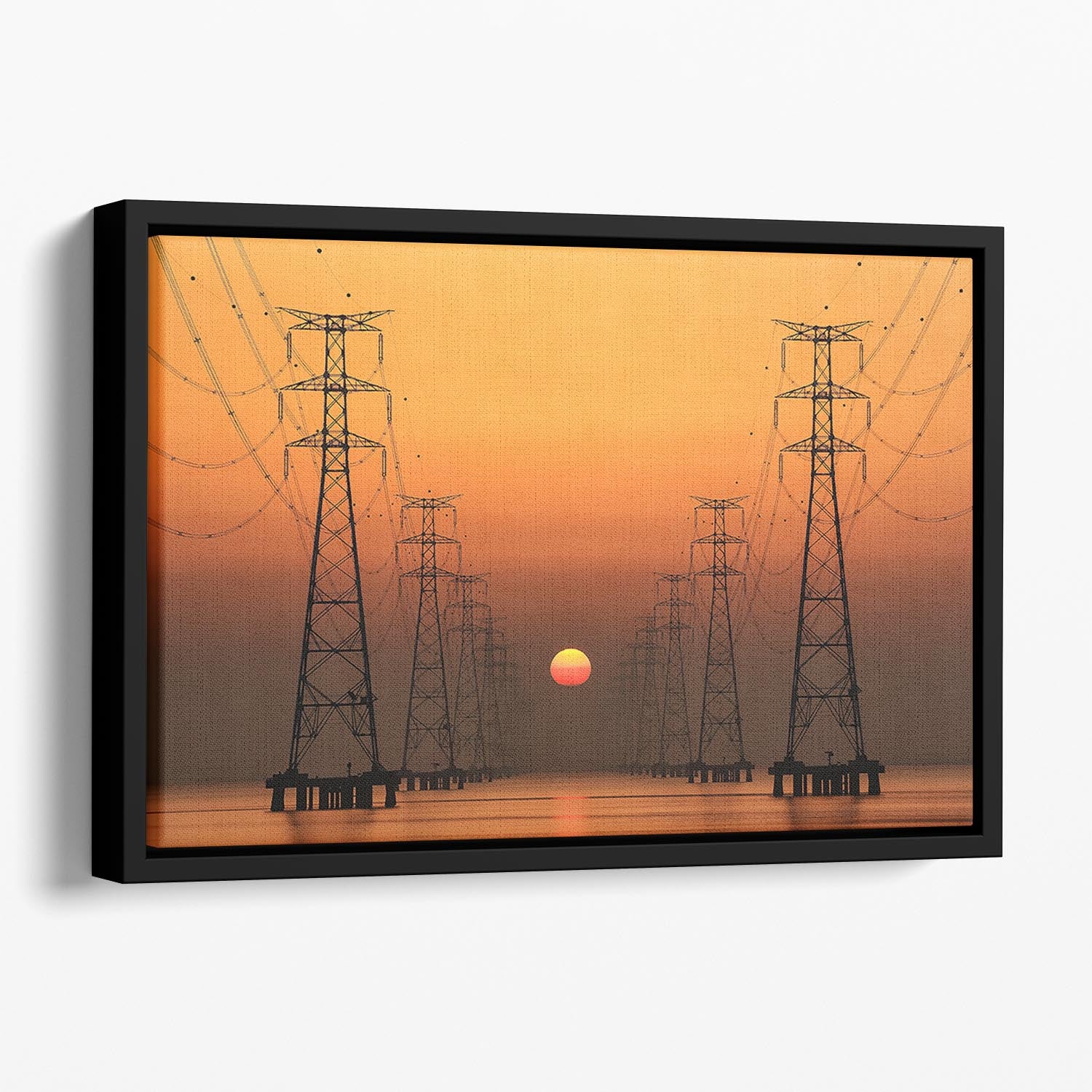 Power Line Floating Framed Canvas - Canvas Art Rocks - 1