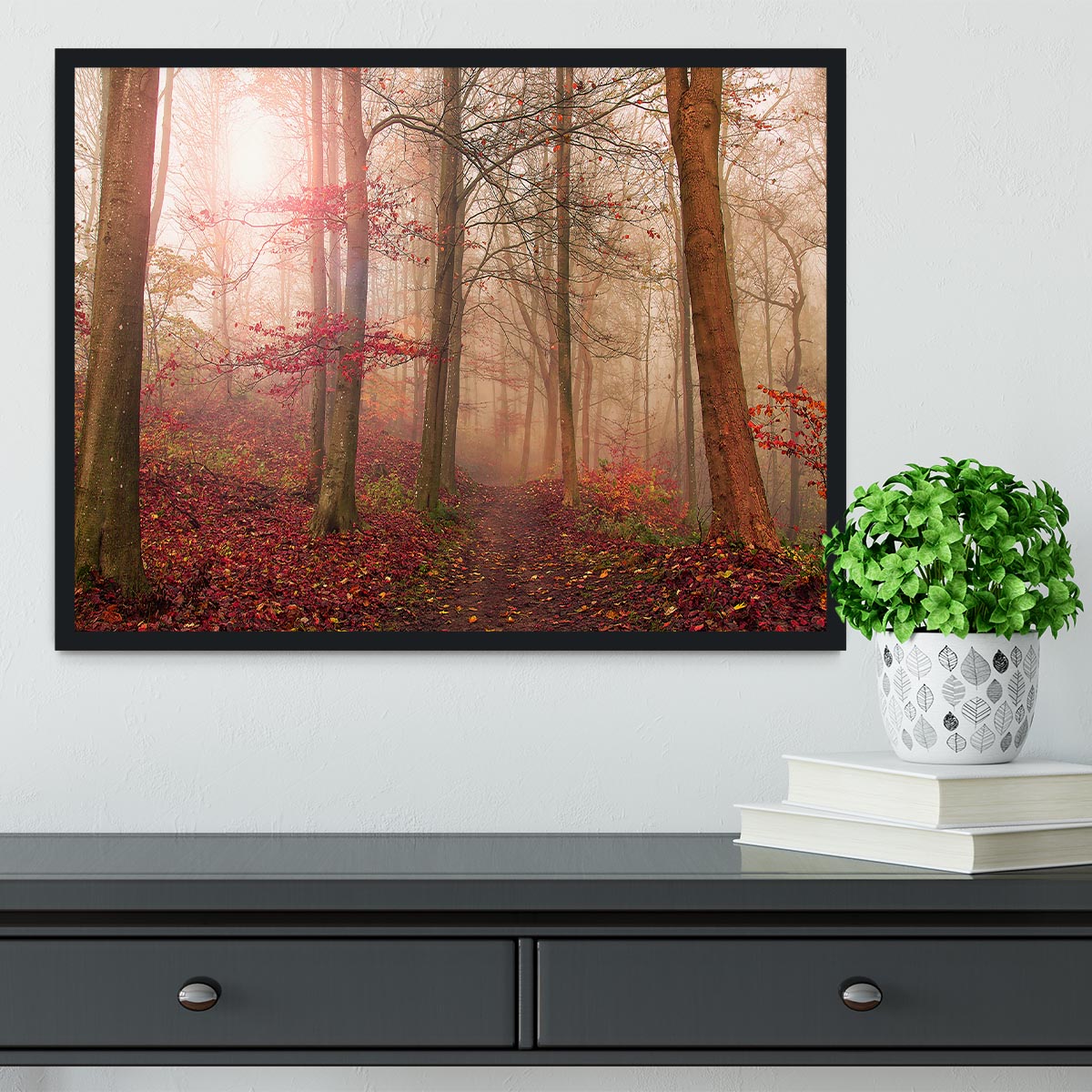 Forest Scene Framed Print - Canvas Art Rocks - 2