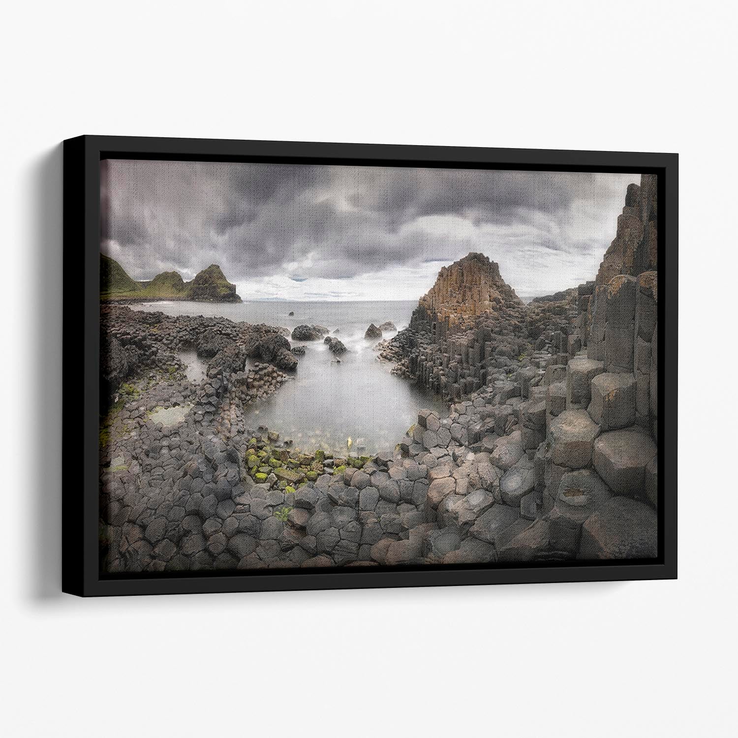 The Giants Causeway Floating Framed Canvas - Canvas Art Rocks - 1