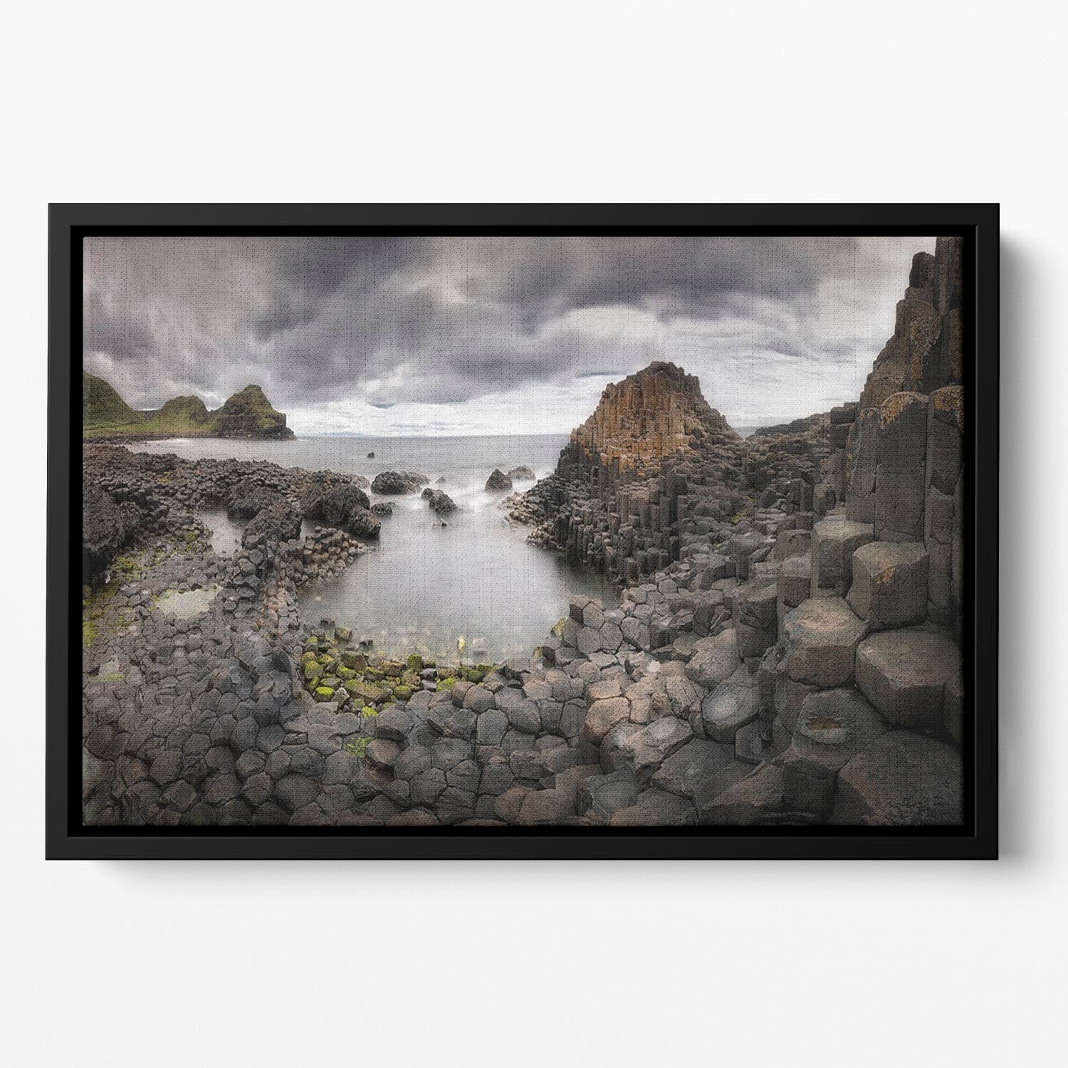 The Giants Causeway Floating Framed Canvas - Canvas Art Rocks - 2