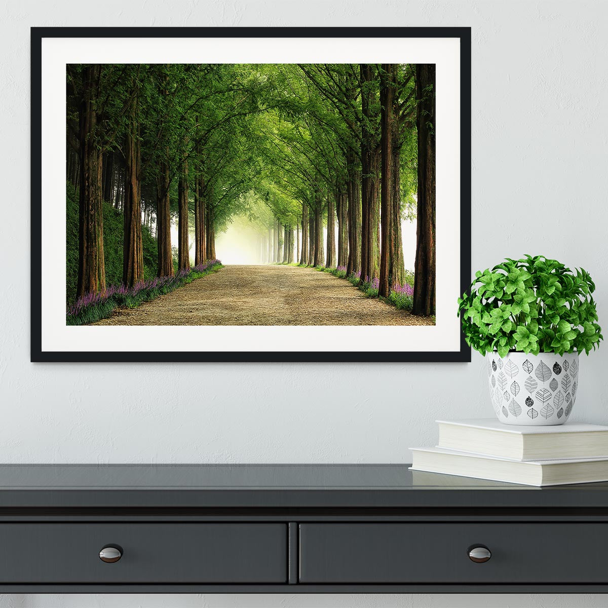 Metasequoia Road Framed Print - Canvas Art Rocks - 1