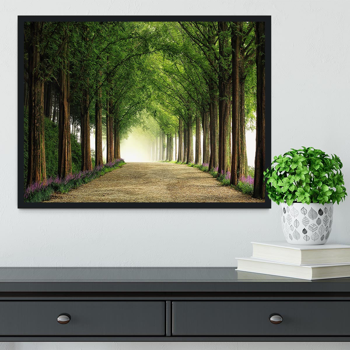 Metasequoia Road Framed Print - Canvas Art Rocks - 2