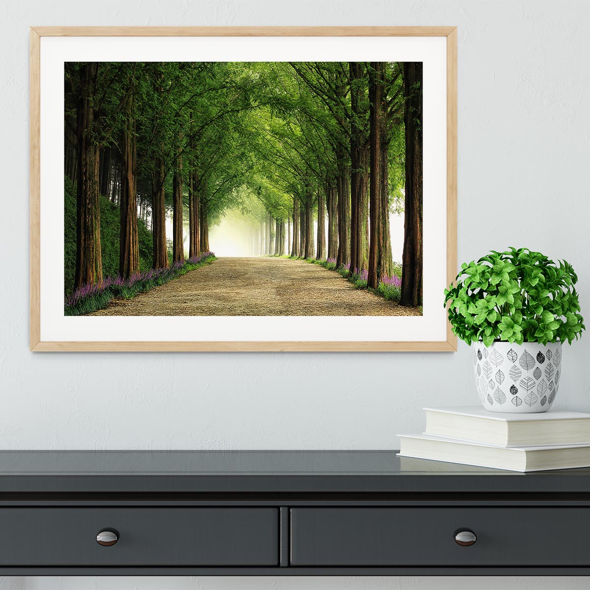 Metasequoia Road Framed Print - Canvas Art Rocks - 3