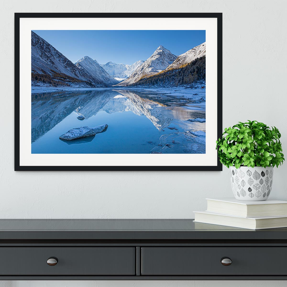 Akkem Lake Framed Print - Canvas Art Rocks - 1