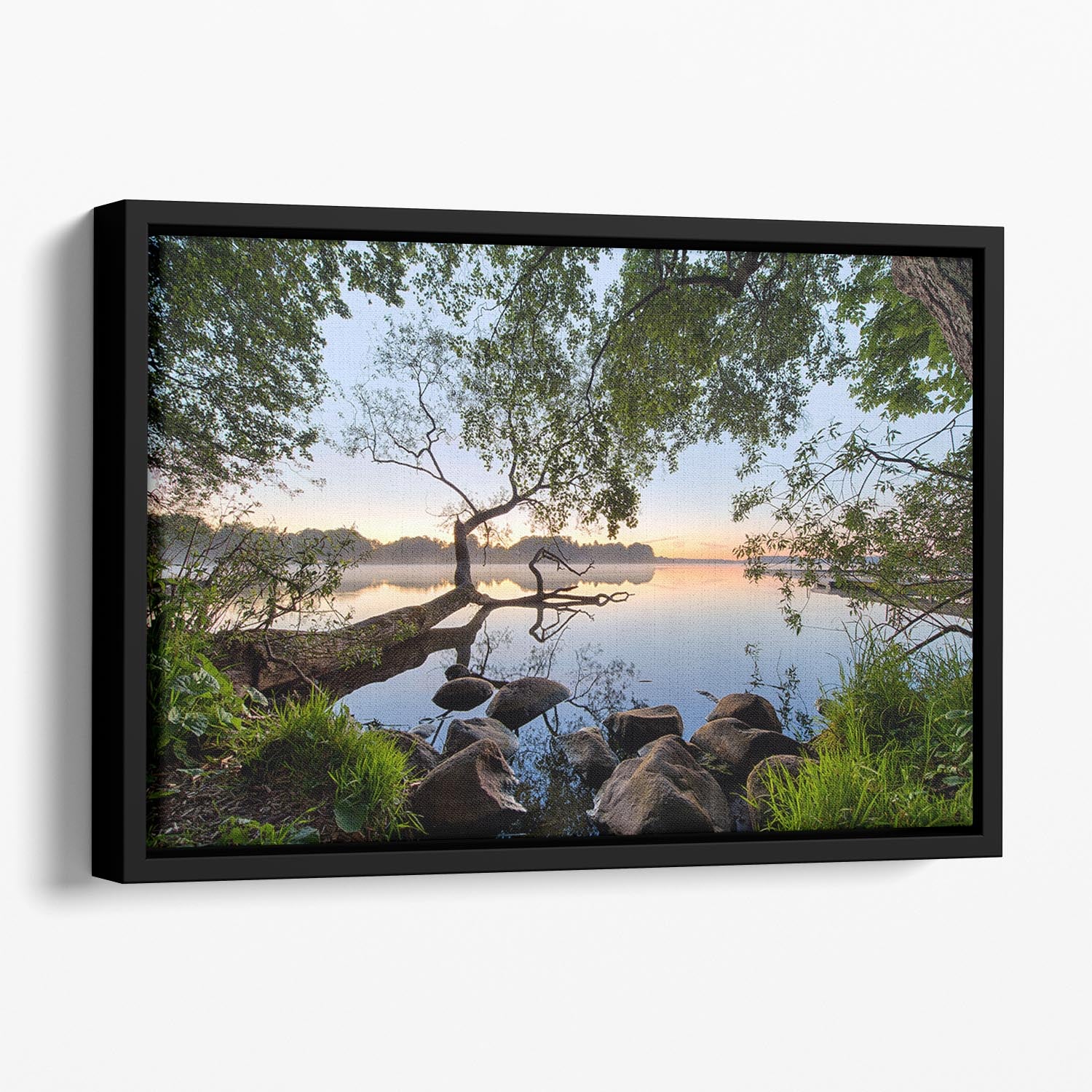 Lake View Floating Framed Canvas - Canvas Art Rocks - 1