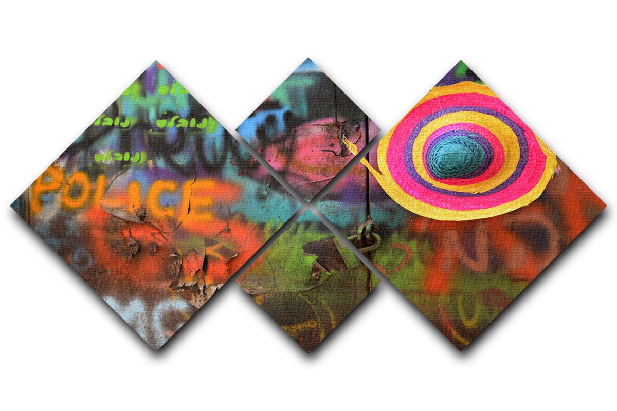 Street Colors 4 Square Multi Panel Canvas - Canvas Art Rocks - 1