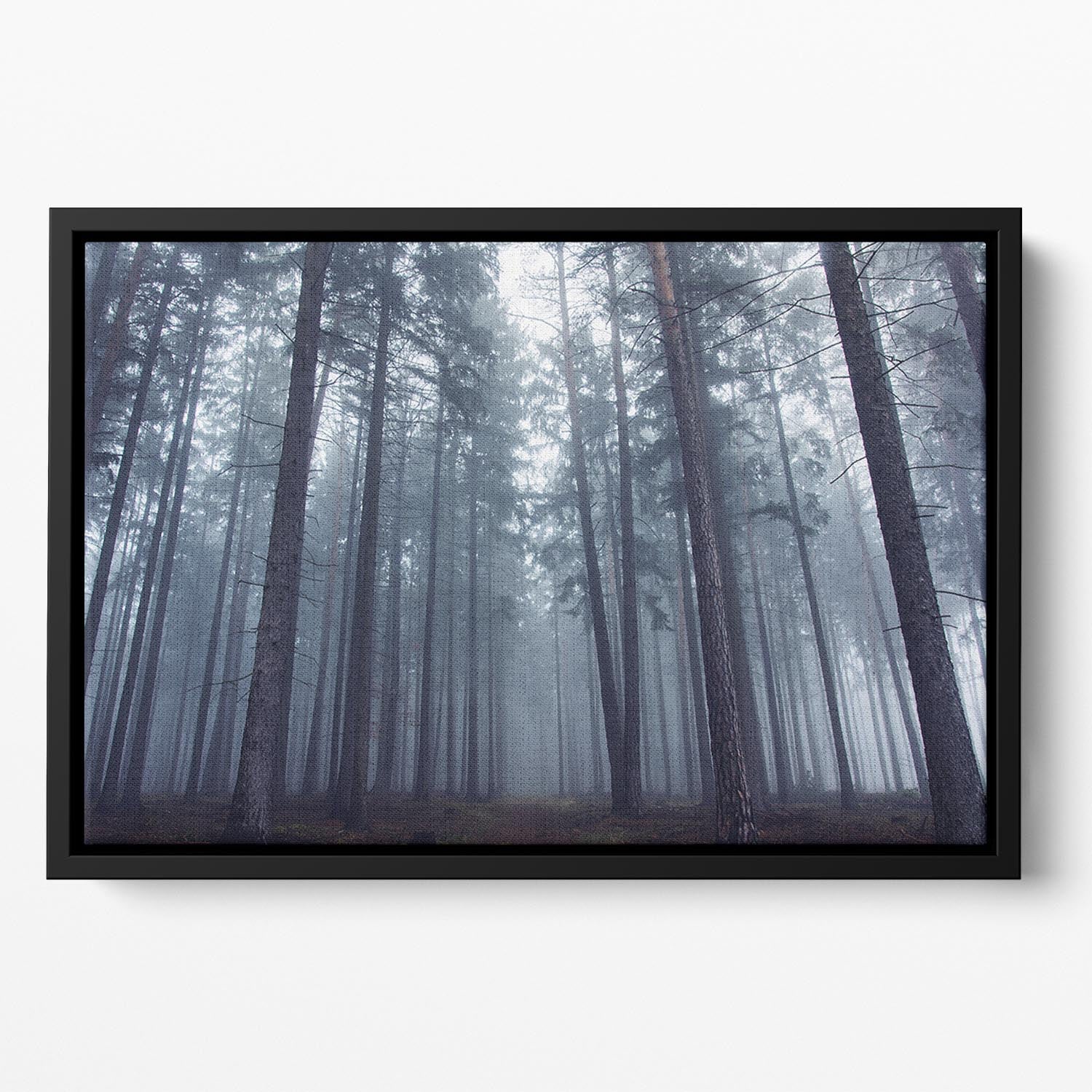 Mysterious Foggy Forest Floating Framed Canvas - Canvas Art Rocks - 2