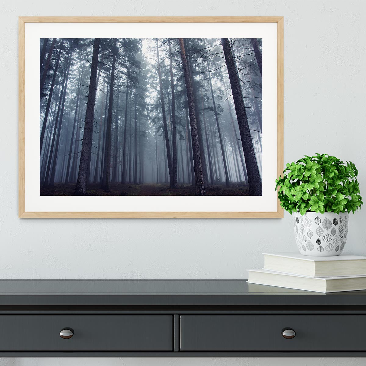 Mysterious Foggy Forest Framed Print - Canvas Art Rocks - 3