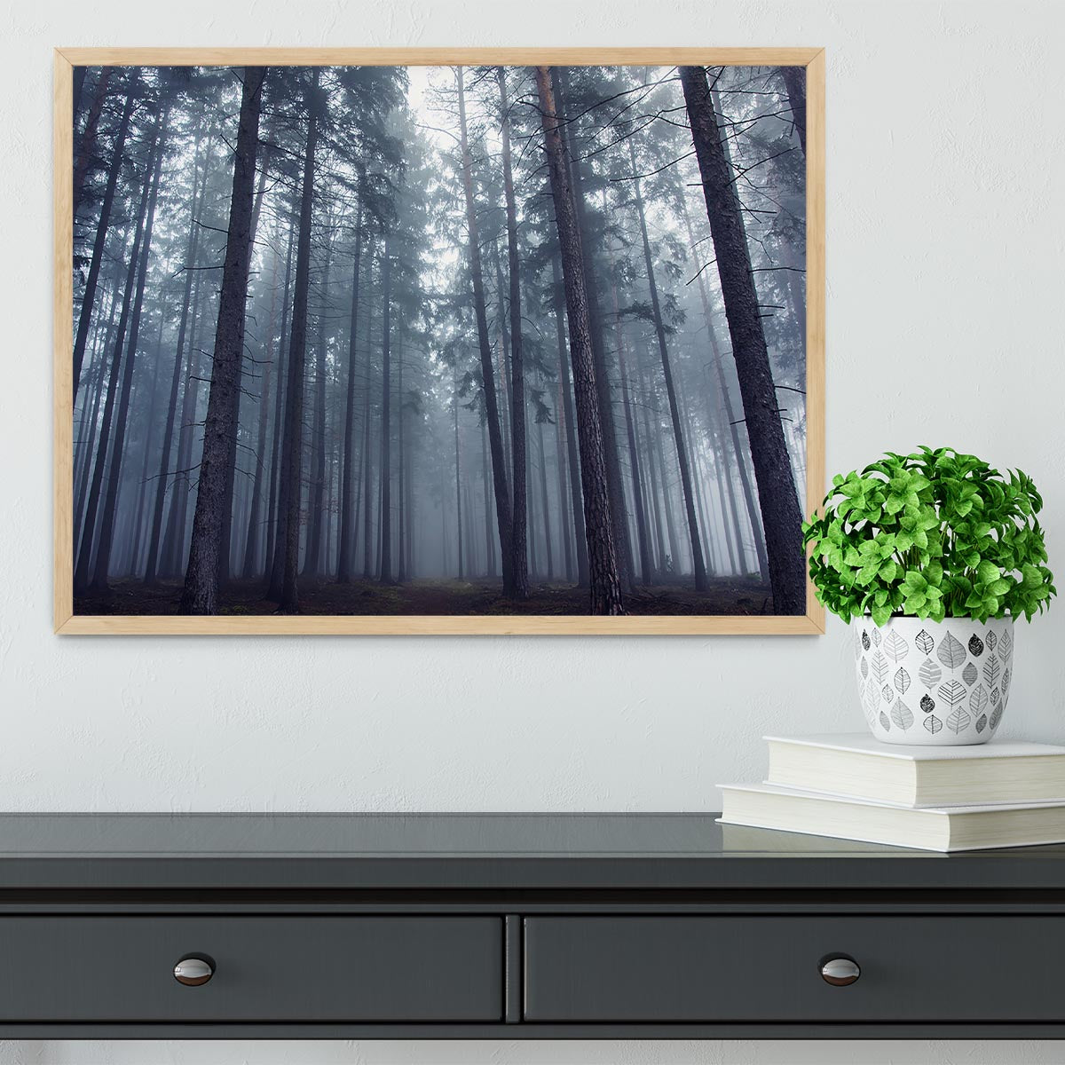 Mysterious Foggy Forest Framed Print - Canvas Art Rocks - 4