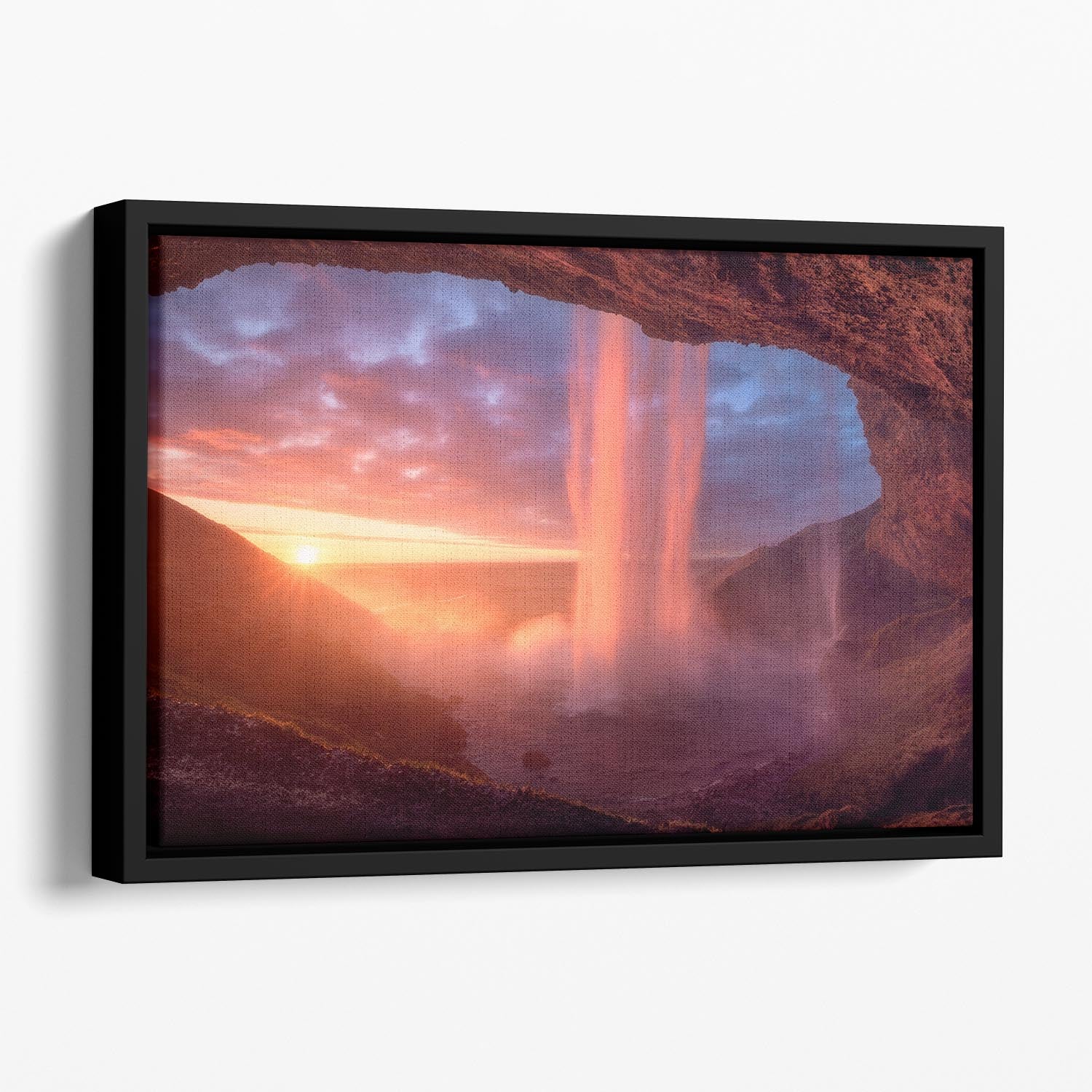 A Wall Of Flames Floating Framed Canvas - Canvas Art Rocks - 1