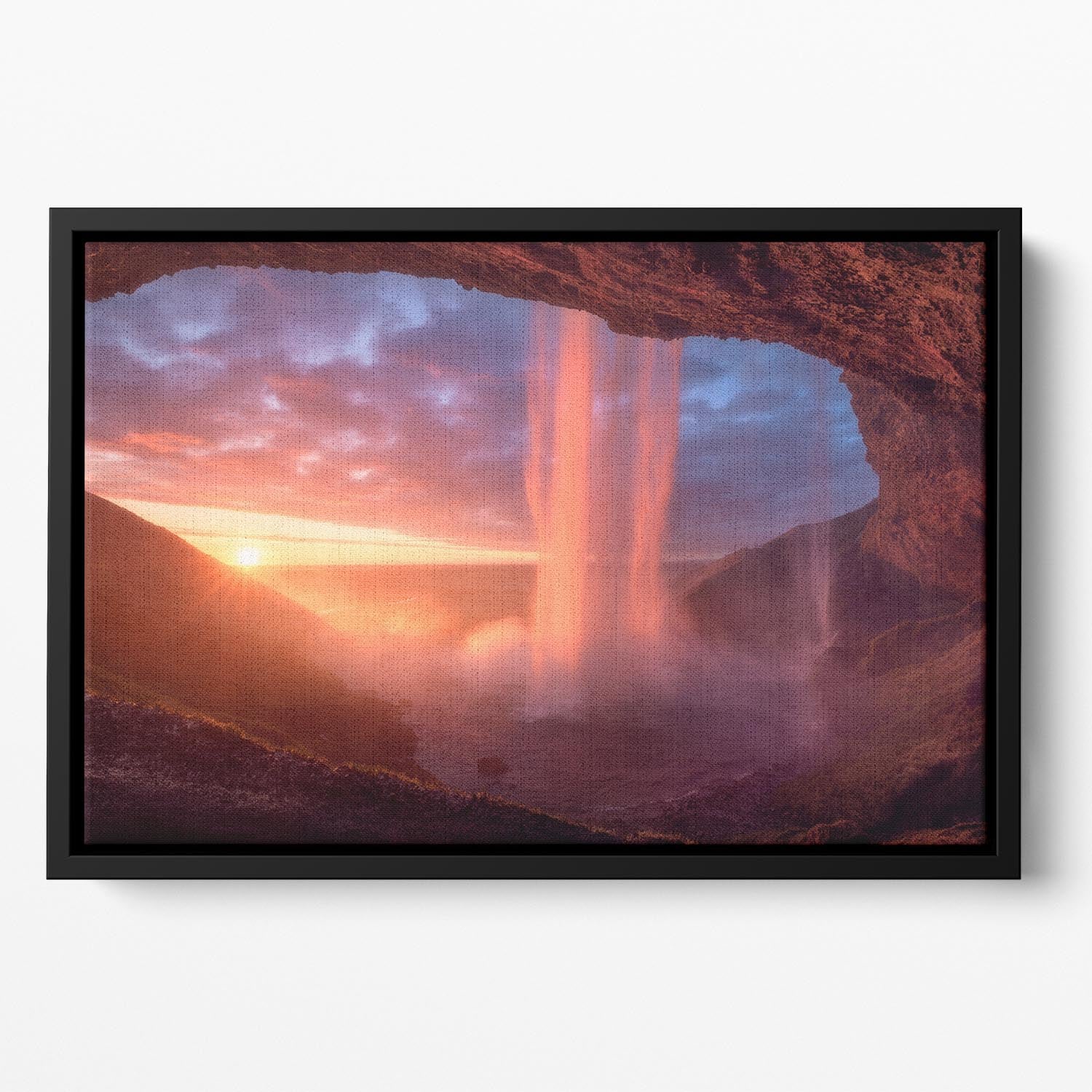 A Wall Of Flames Floating Framed Canvas - Canvas Art Rocks - 2