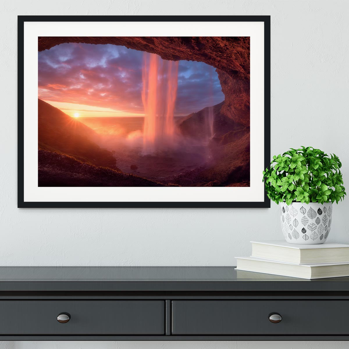 A Wall Of Flames Framed Print - Canvas Art Rocks - 1