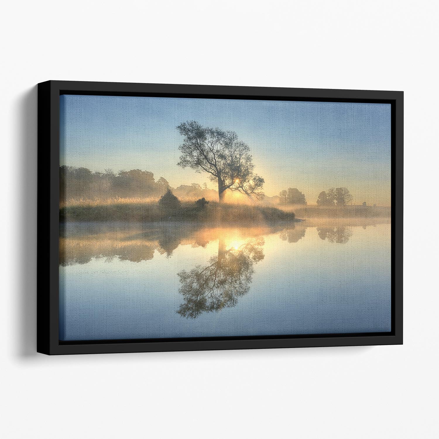 Morning Reflection Floating Framed Canvas - Canvas Art Rocks - 1