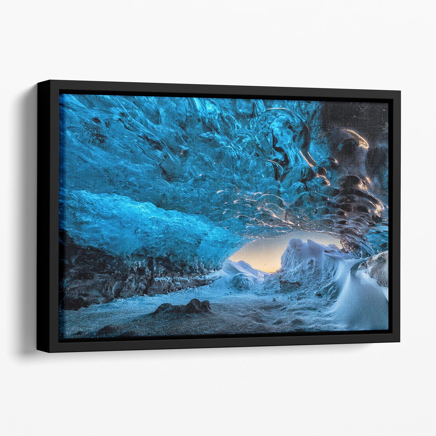 Crystal Cave Floating Framed Canvas - Canvas Art Rocks - 1