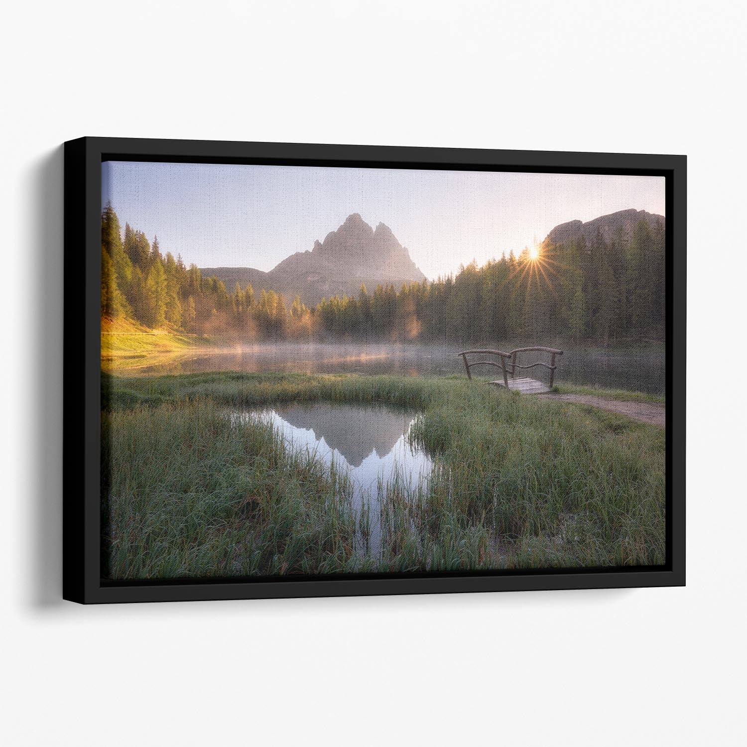 Morning Silence Floating Framed Canvas - Canvas Art Rocks - 1