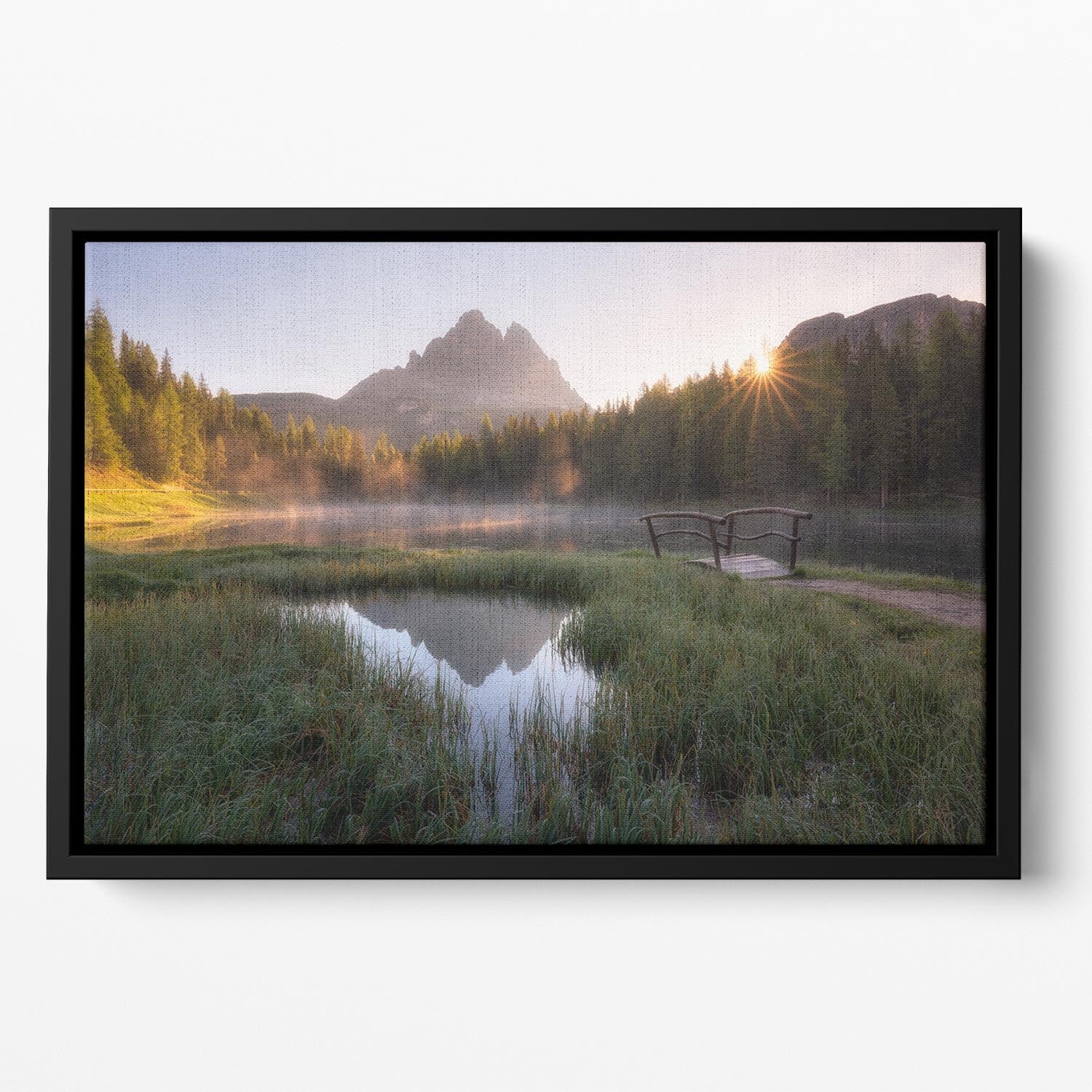 Morning Silence Floating Framed Canvas - Canvas Art Rocks - 2