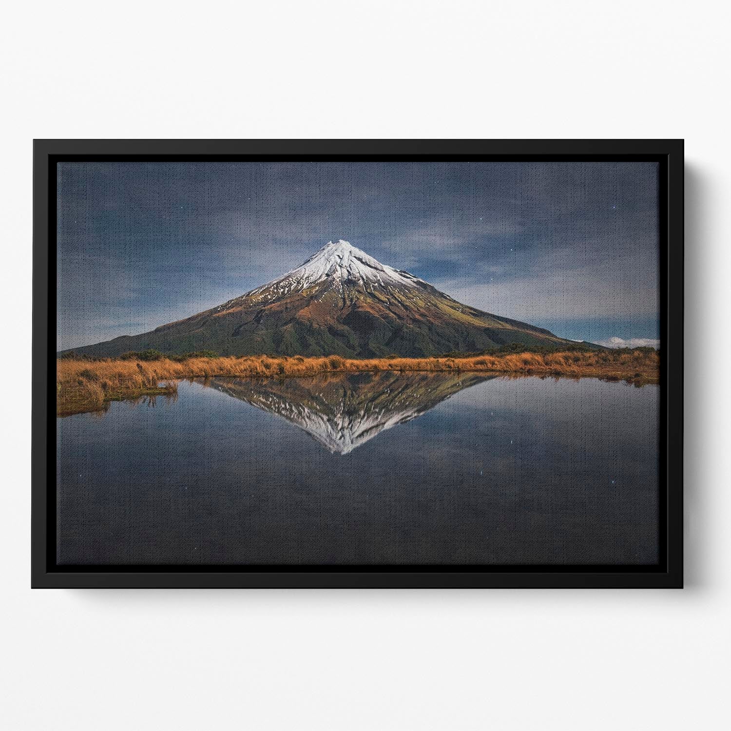 Mount Taranaki A Starry Night Floating Framed Canvas - Canvas Art Rocks - 2