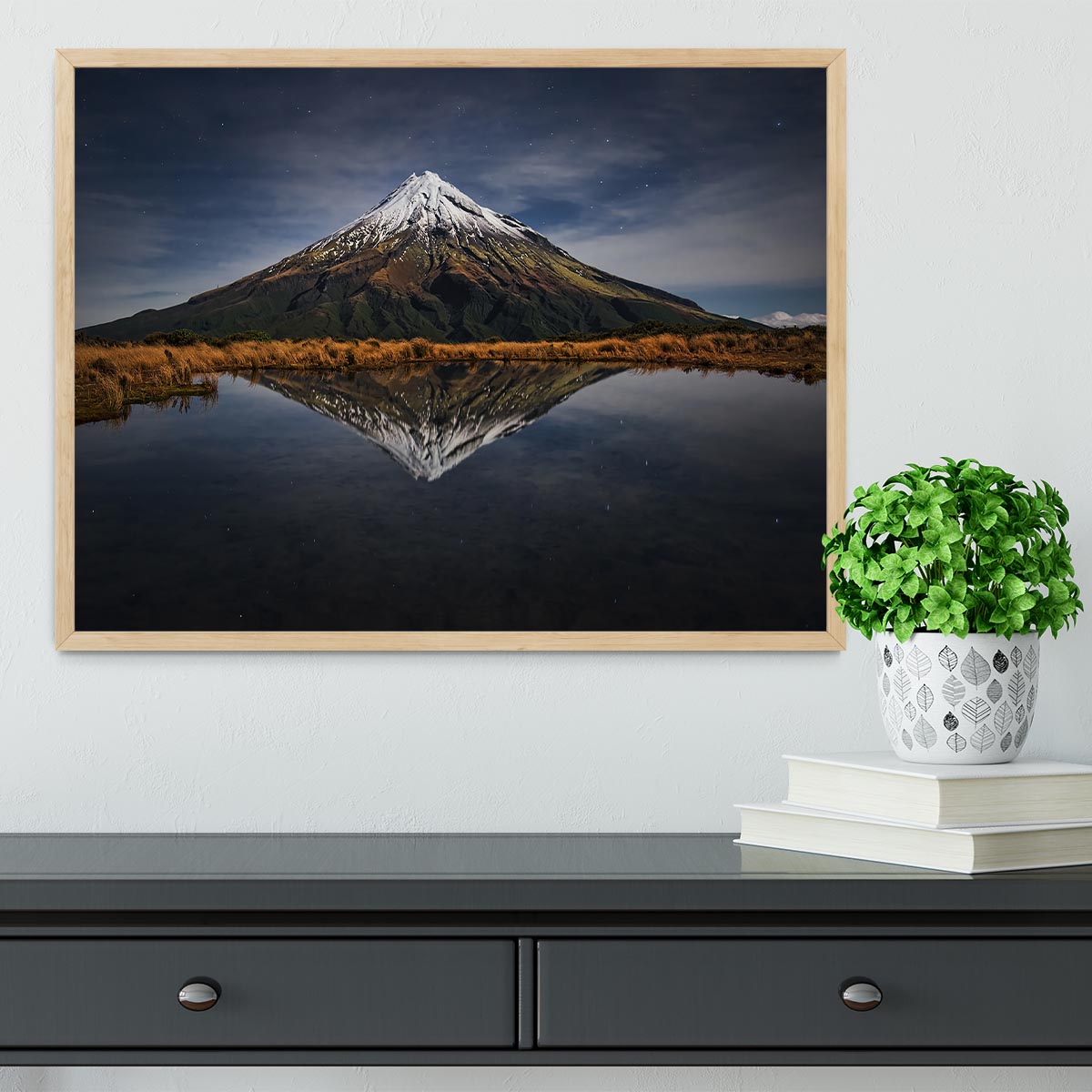 Mount Taranaki A Starry Night Framed Print - Canvas Art Rocks - 4