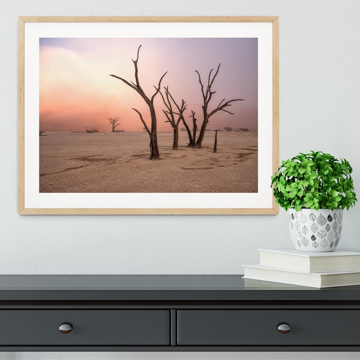 Fog In Deadvlei Framed Print - Canvas Art Rocks - 3