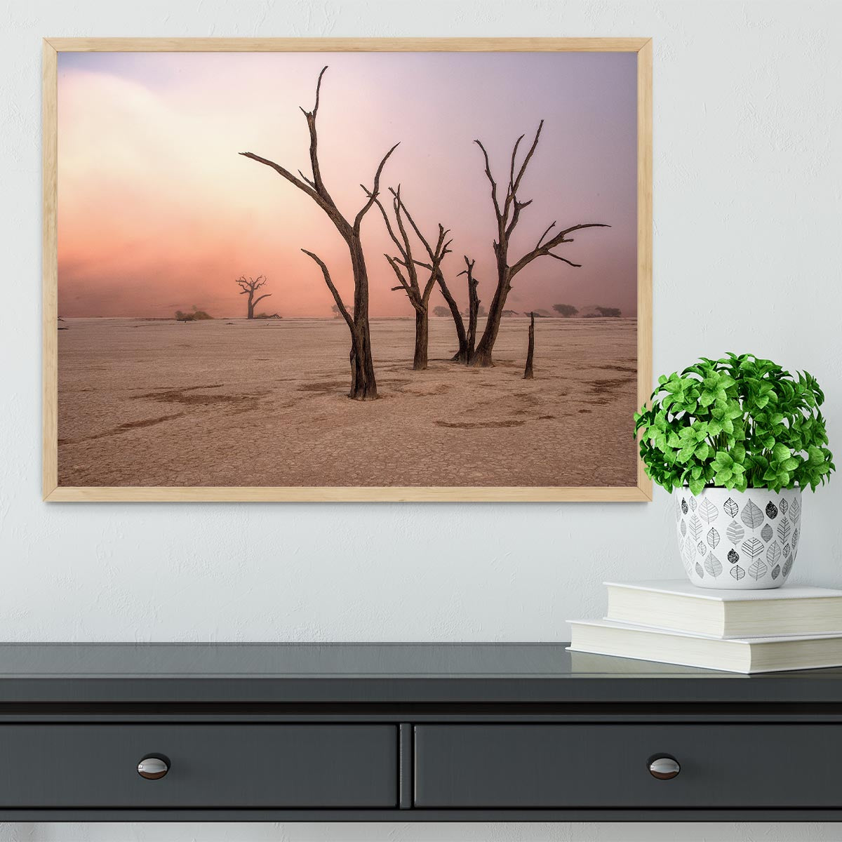 Fog In Deadvlei Framed Print - Canvas Art Rocks - 4