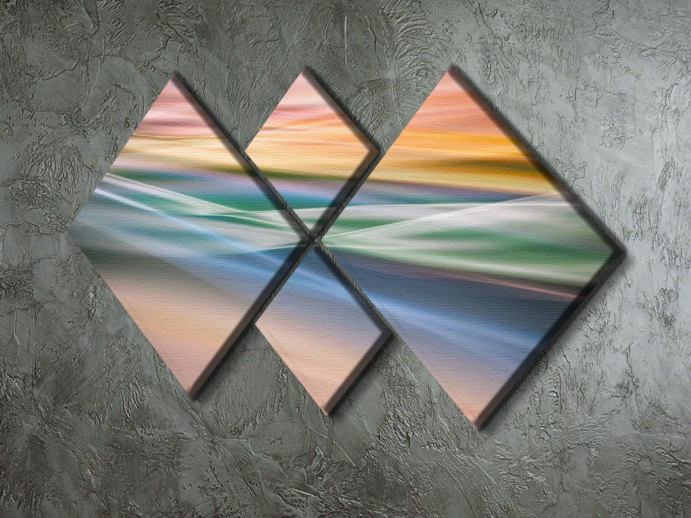 Coloured Waves 4 Square Multi Panel Canvas - Canvas Art Rocks - 2