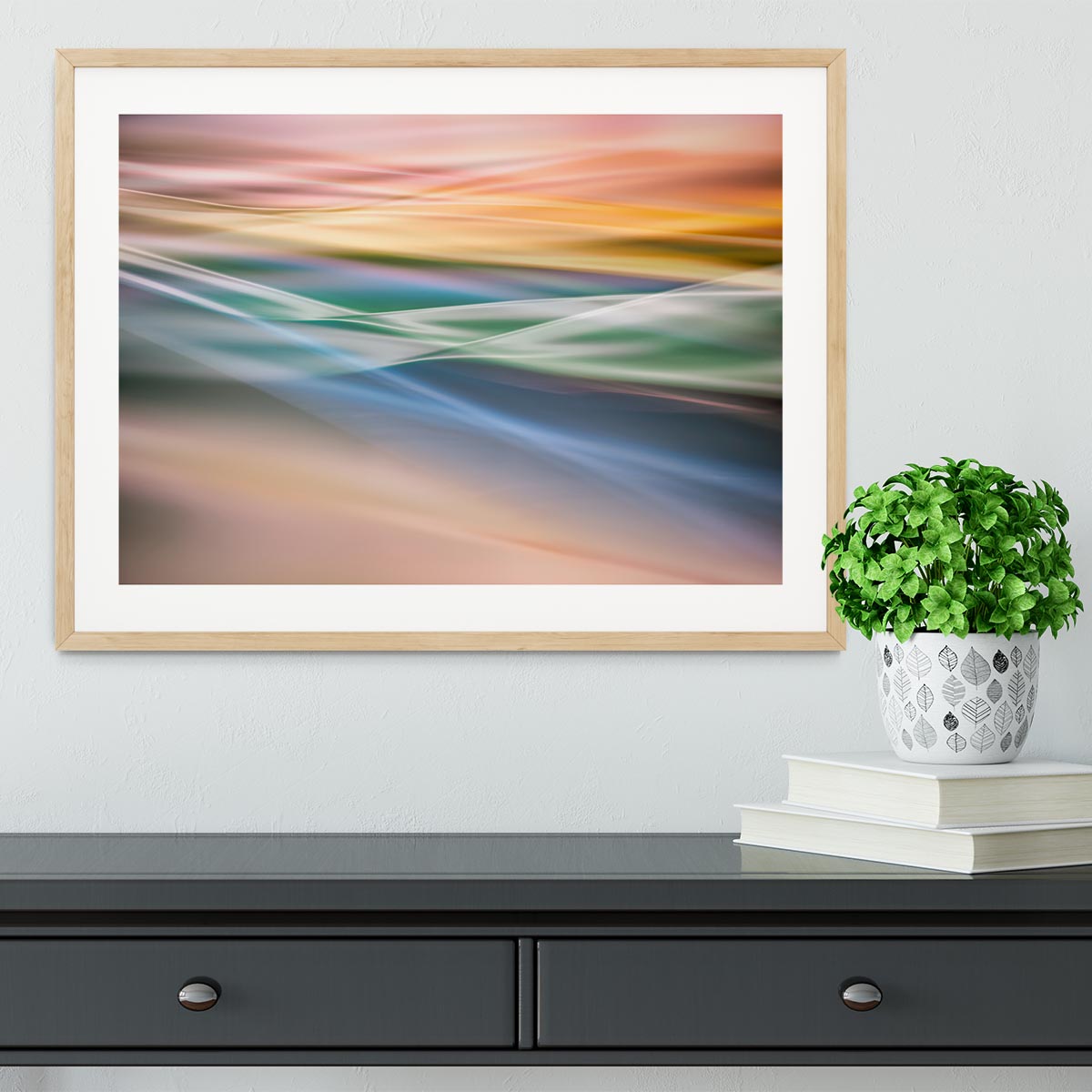 Coloured Waves Framed Print - Canvas Art Rocks - 3