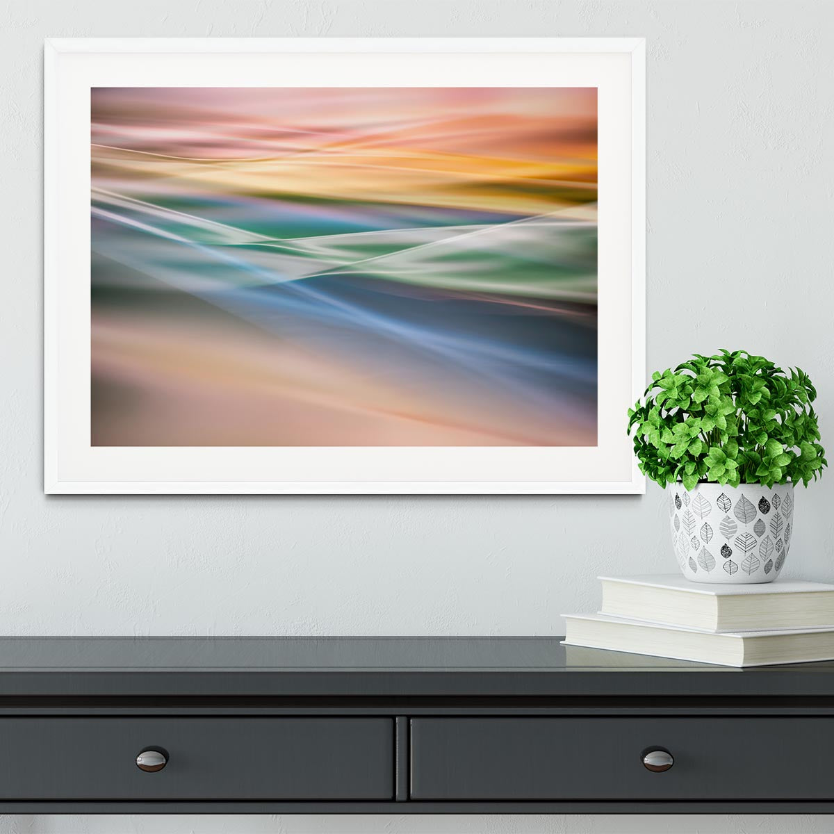Coloured Waves Framed Print - Canvas Art Rocks - 5
