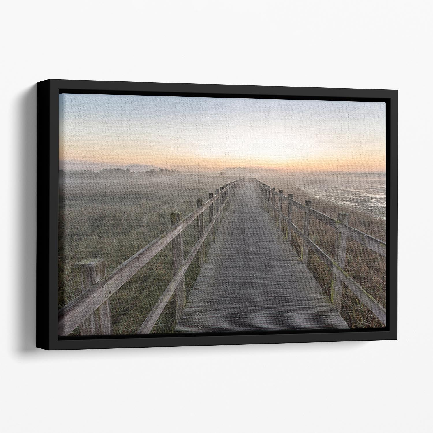 Morning Walk Floating Framed Canvas - Canvas Art Rocks - 1