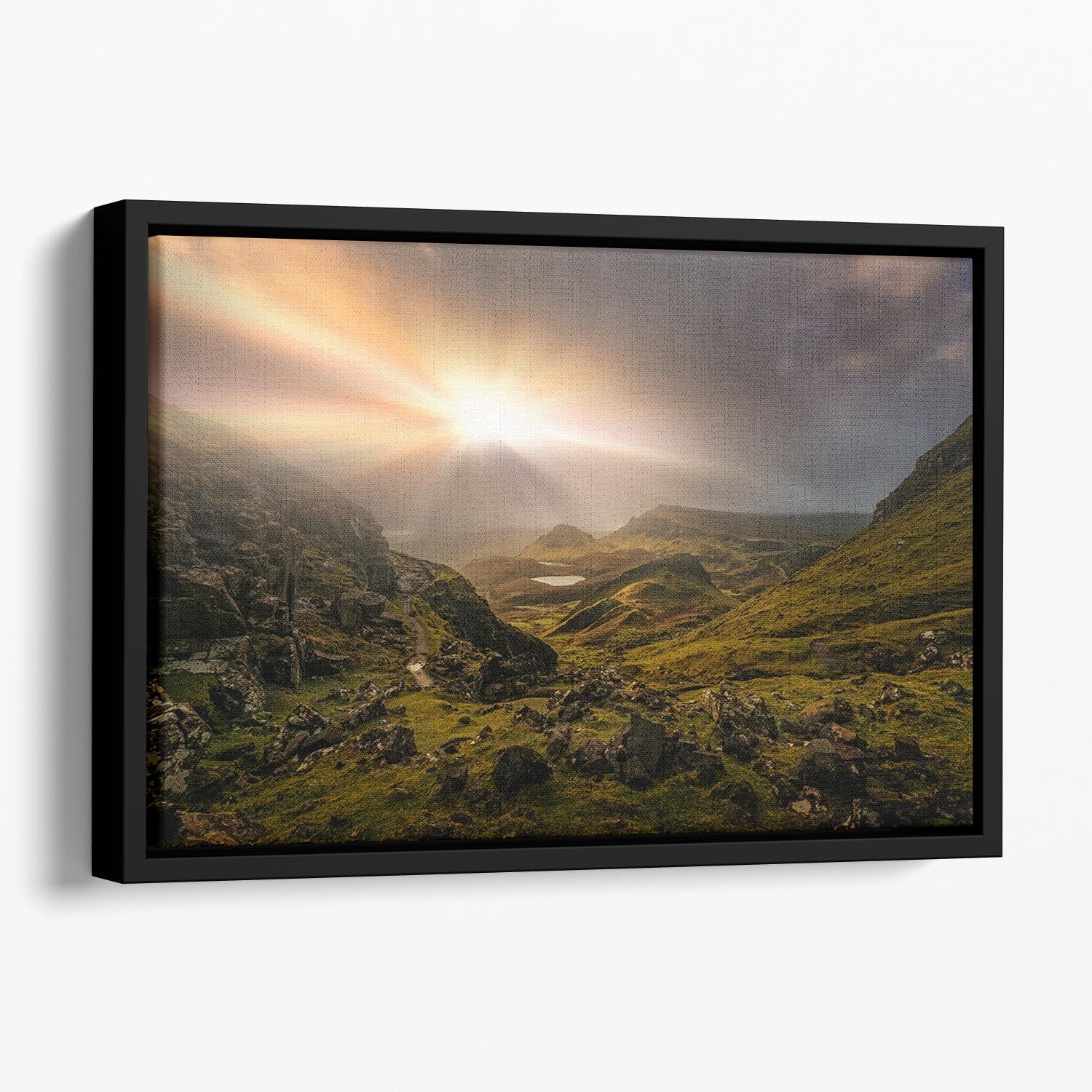 Trotternish Ridge Light 3 Floating Framed Canvas - Canvas Art Rocks - 1