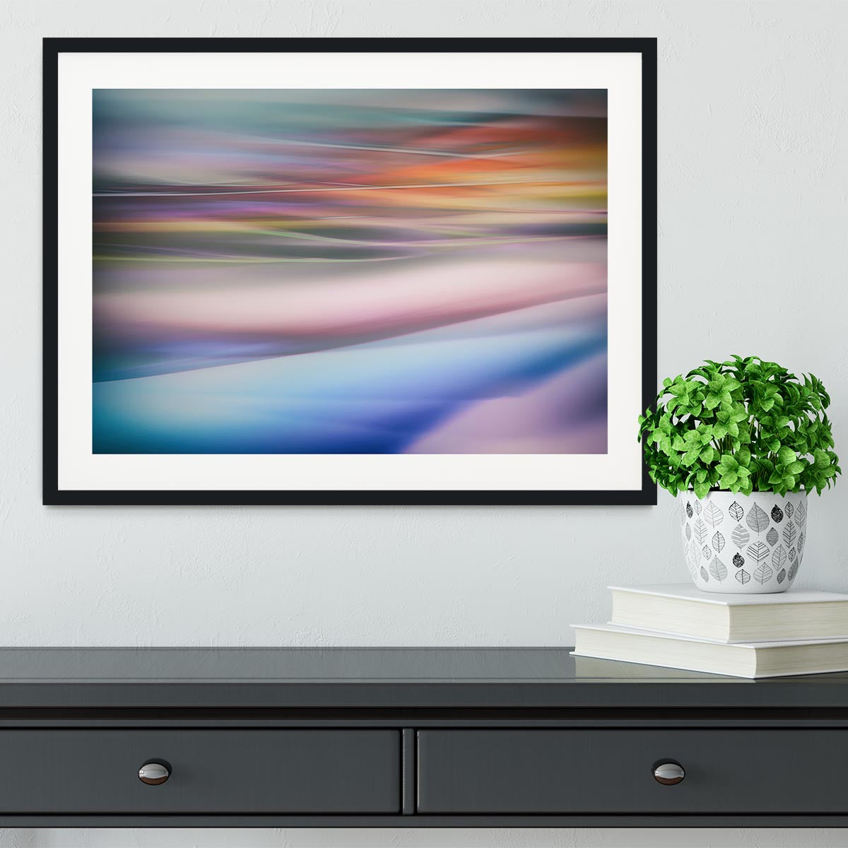 Coloured Waves 2 Framed Print - Canvas Art Rocks - 1