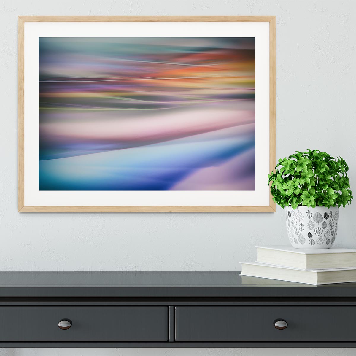 Coloured Waves 2 Framed Print - Canvas Art Rocks - 3