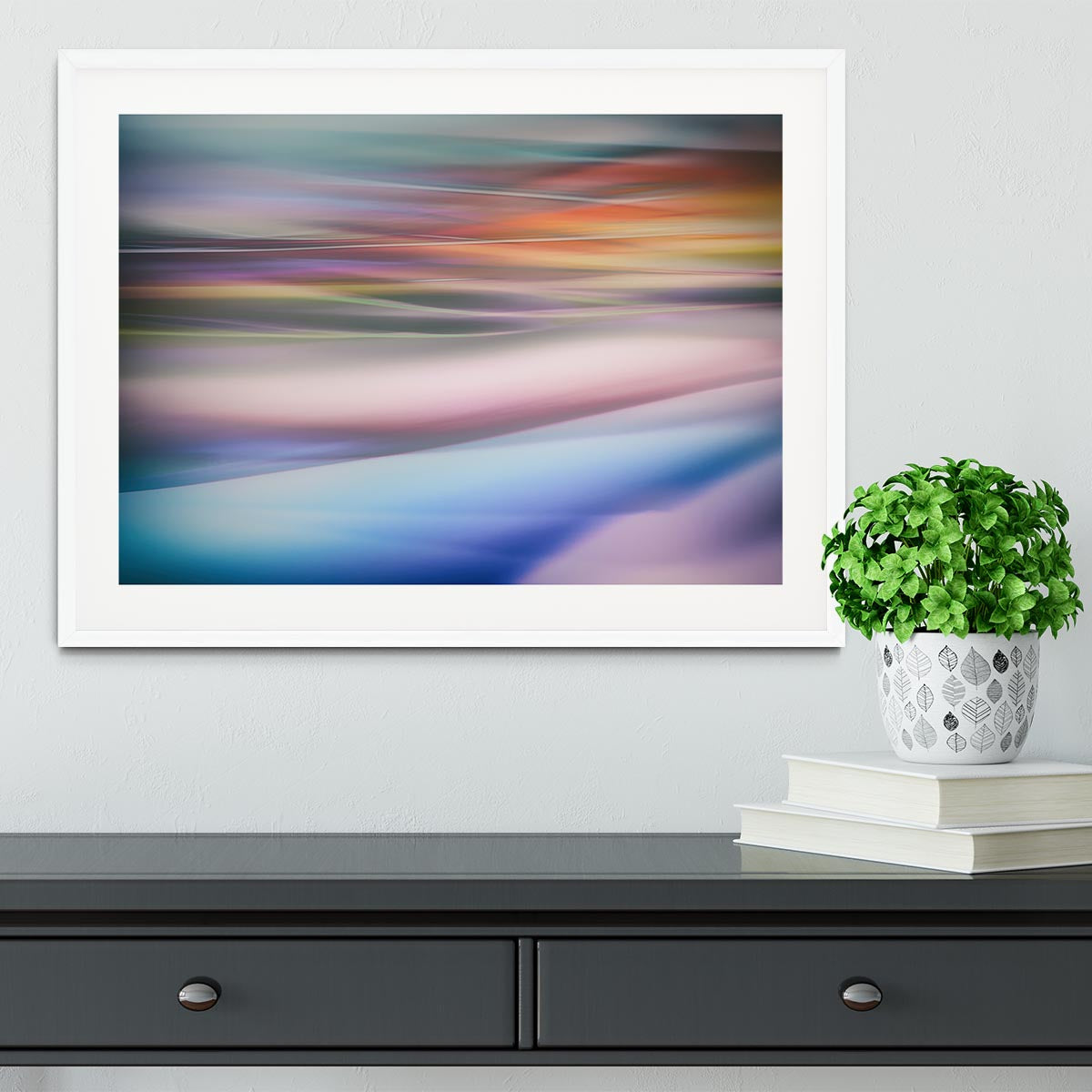 Coloured Waves 2 Framed Print - Canvas Art Rocks - 5