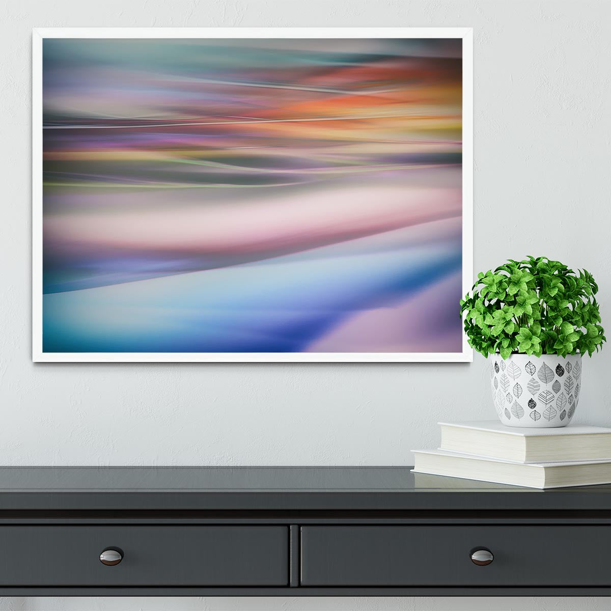 Coloured Waves 2 Framed Print - Canvas Art Rocks -6