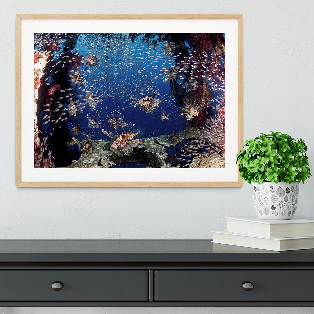 Lionfish Party Framed Print - Canvas Art Rocks - 3
