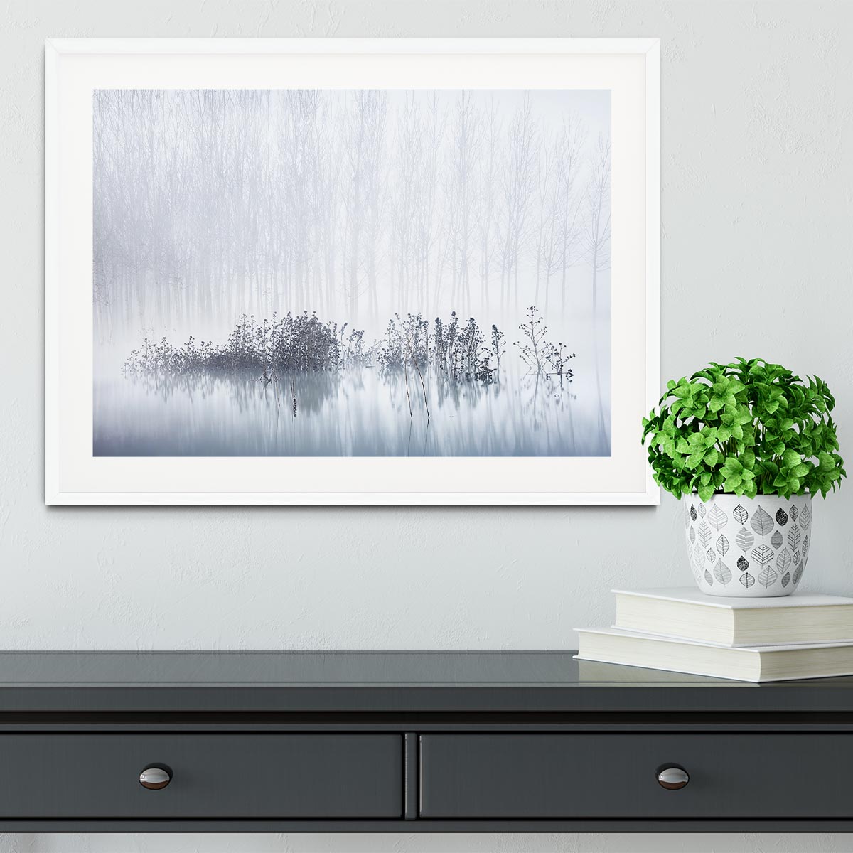 Cold A Foggy Morning In The Swamp Framed Print - Canvas Art Rocks - 5