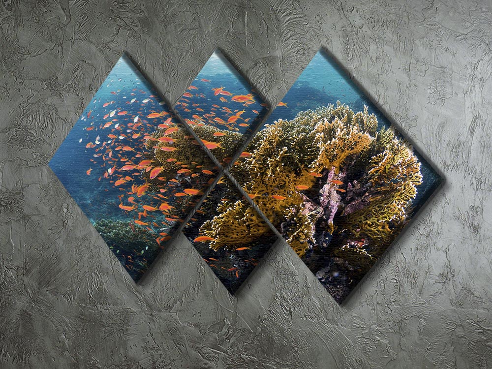 Reefscape 4 Square Multi Panel Canvas - Canvas Art Rocks - 2